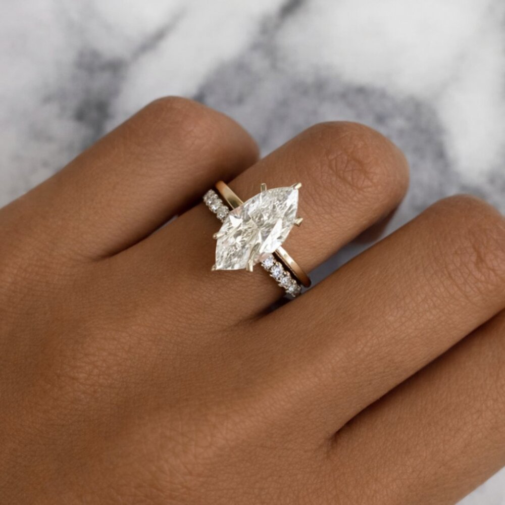 "Dylan" 2ct 925 Marquise Travel Ring Set